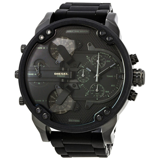 Diesel Mr. Daddy 2.0 chronograph watch with black dial and dual time zone display