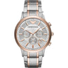 Emporio Armani AR11077 chronograph watch with grey dial and two-tone steel and rose gold case