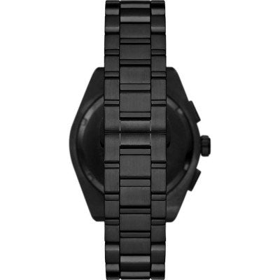 Black stainless steel bracelet and caseback of Emporio Armani AR11562 watch