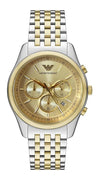Emporio Armani AR11603 two-tone chronograph watch with champagne dial and mixed metal bracelet