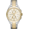 Emporio Armani AR11605 two-tone chronograph watch with cream dial and mixed metal bracelet
