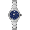 Emporio Armani AR11630 stainless steel watch with navy blue dial and crystal bezel