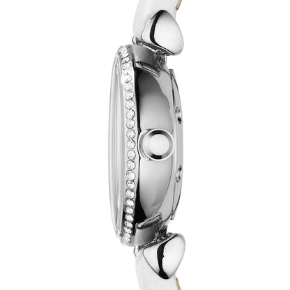Emporio Armani Gianni T-Bar mini silver watch side profile showing case thickness and T-Bar lugs