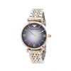 Emporio Armani AR1725 two-tone ladies watch with grey dial and Roman numeral markers