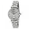 Emporio Armani AR1819 silver dial analog watch with stainless steel bracelet