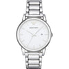 Emporio Armani AR1854 stainless steel watch with white dial and three-link bracelet