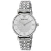 Emporio Armani AR1925 white crystal pave dial stainless steel women's watch with bracelet