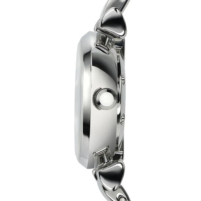 Side view of Emporio Armani Gianni T-Bar Mini watch case and crown