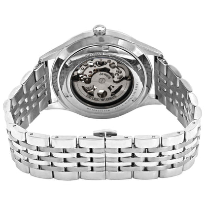 Caseback view of Emporio Armani AR1945 showing exposed automatic movement and rotor