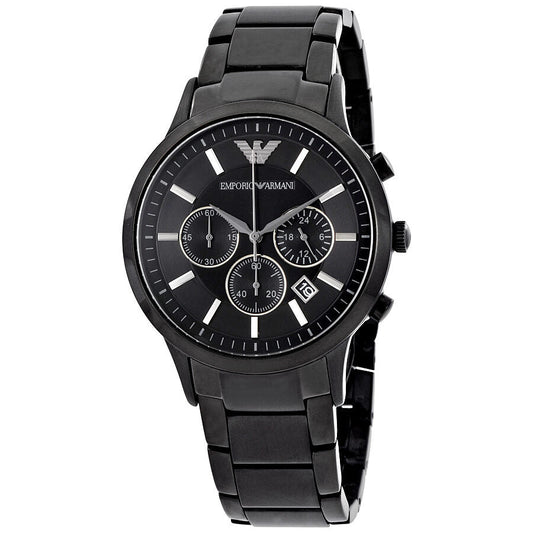 Emporio Armani Classic Chronograph men's watch with black dial and stainless steel bracelet