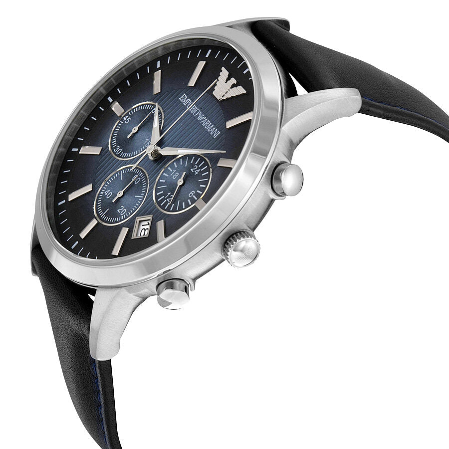 Emporio Armani AR2473 chronograph watch side view showing profile and chronograph pushers