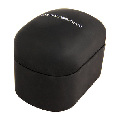 Emporio Armani Sport Chronograph watch box, black with brand logo embossed