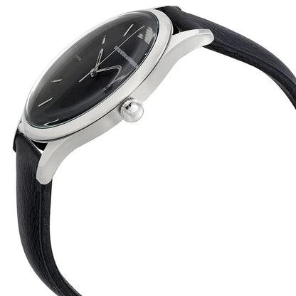 Emporio Armani Beta AR1865 watch side profile showing case thickness and leather strap