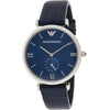 Emporio Armani Gianni AR11300 men's watch with navy blue dial and Roman numerals on navy leather strap