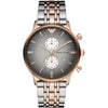 Emporio Armani Gianni gray chronograph watch with rose gold case and two-tone bracelet