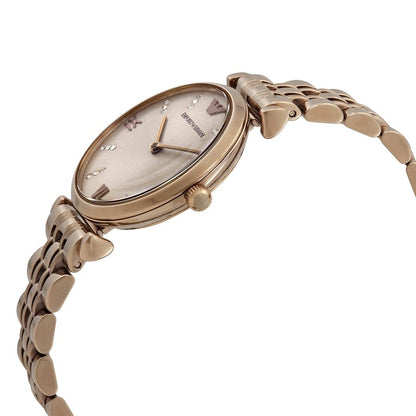 Side angle view of Emporio Armani Gianni T-Bar watch showing case profile and T-Bar lug design