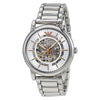 Emporio Armani Luigi silver automatic watch with skeleton dial and bracelet strap