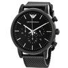 Emporio Armani Luigi Sport chronograph watch with black dial and black mesh strap