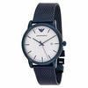 Emporio Armani Luigi white dial men's watch with blue steel case and mesh strap