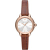 Emporio Armani Mia AR11525 women's watch with rose gold case and brown leather strap