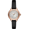 Emporio Armani Mia AR11631 rose gold women's watch with black leather strap and crystal dial