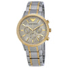 Emporio Armani Renato Chronograph watch with silver dial and two-tone stainless steel bracelet