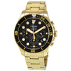 Fossil FB-03 chronograph watch with black dial, gold-tone case, and three subdials