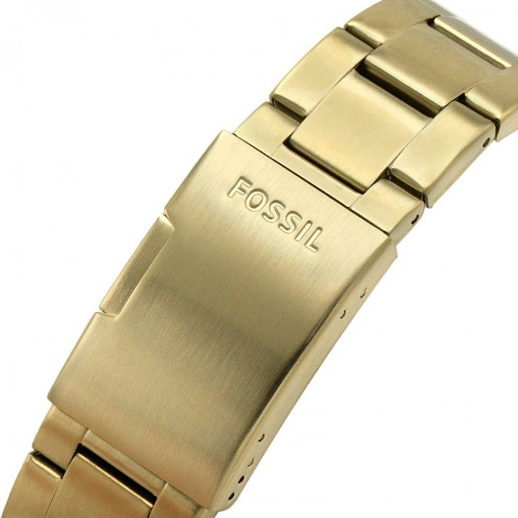 Fossil FB-03 gold-tone stainless steel bracelet with brushed finish