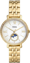 Fossil Jacqueline gold stainless steel women's watch with sun-moon dial and crystal-set bezel