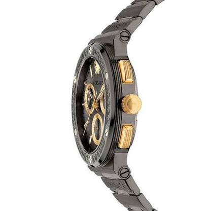 Versace Greca Logo Chronograph Quartz Grey Dial Men's Watch VEZ900521