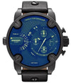 Diesel Big Daddy Chronograph Iridescent Dial Black Leather Men's Watch DZ7257