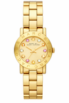 Marc by Marc Jacobs Amy Dexter rose gold tone watch with rose dial and colored crystal hour markers