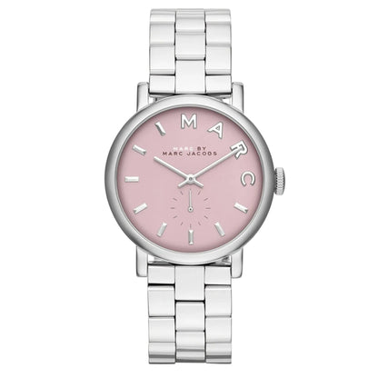 Marc by Marc Jacobs Baker watch with pink dial and silver stainless steel bracelet
