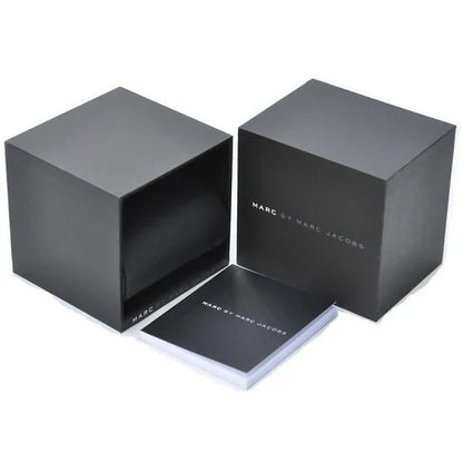 Marc By Marc Jacobs Baker watch packaging with black gift box and care card