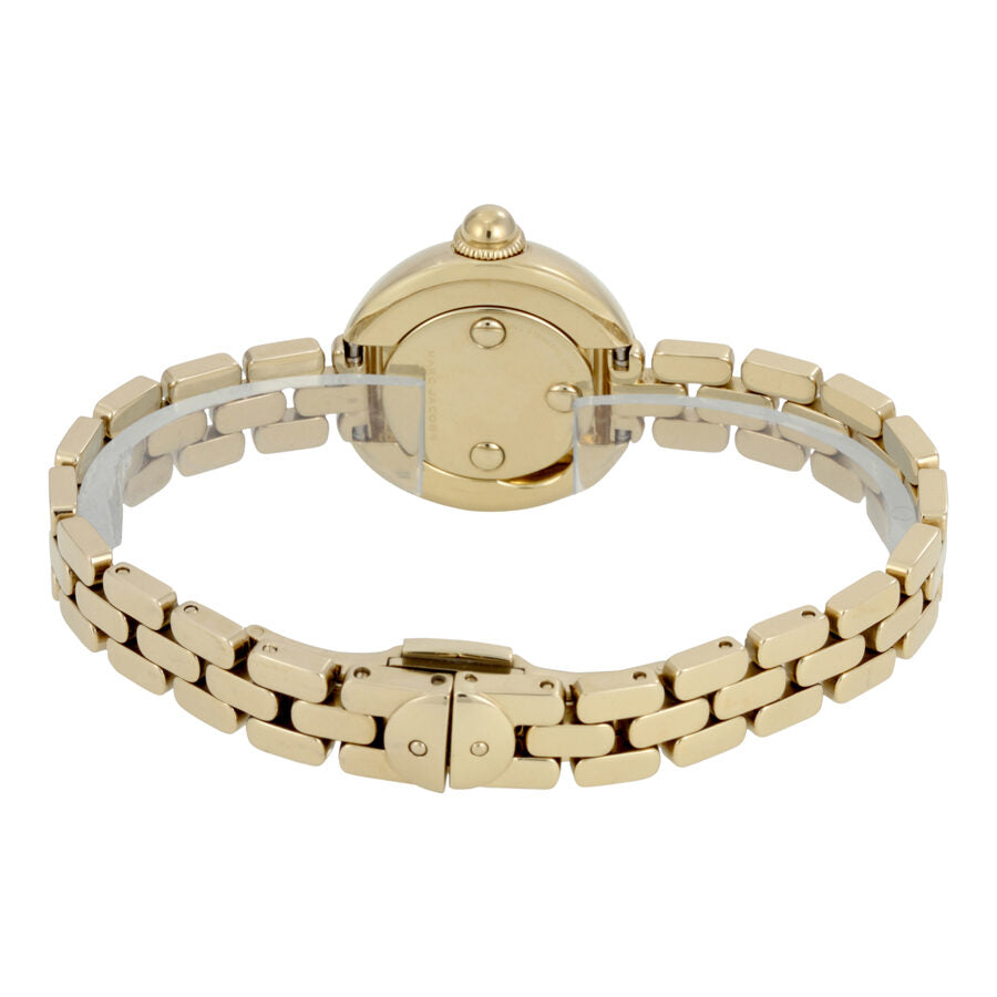 Marc Jacobs Courtney watch back view displaying gold-tone bracelet on wrist