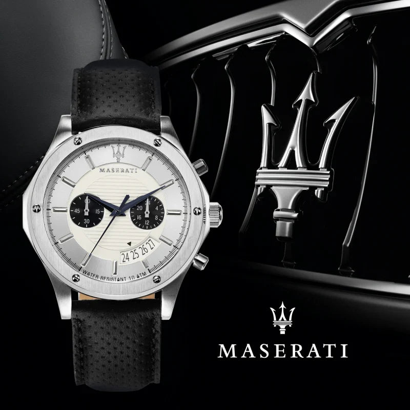 Maserati Circuito watch with Maserati trident logo and styling