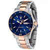 Maserati Competizione diver watch with blue dial, two-tone steel and rose gold bracelet, rotating bezel