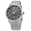 Maserati Epoca grey dial men's watch with stainless steel mesh strap