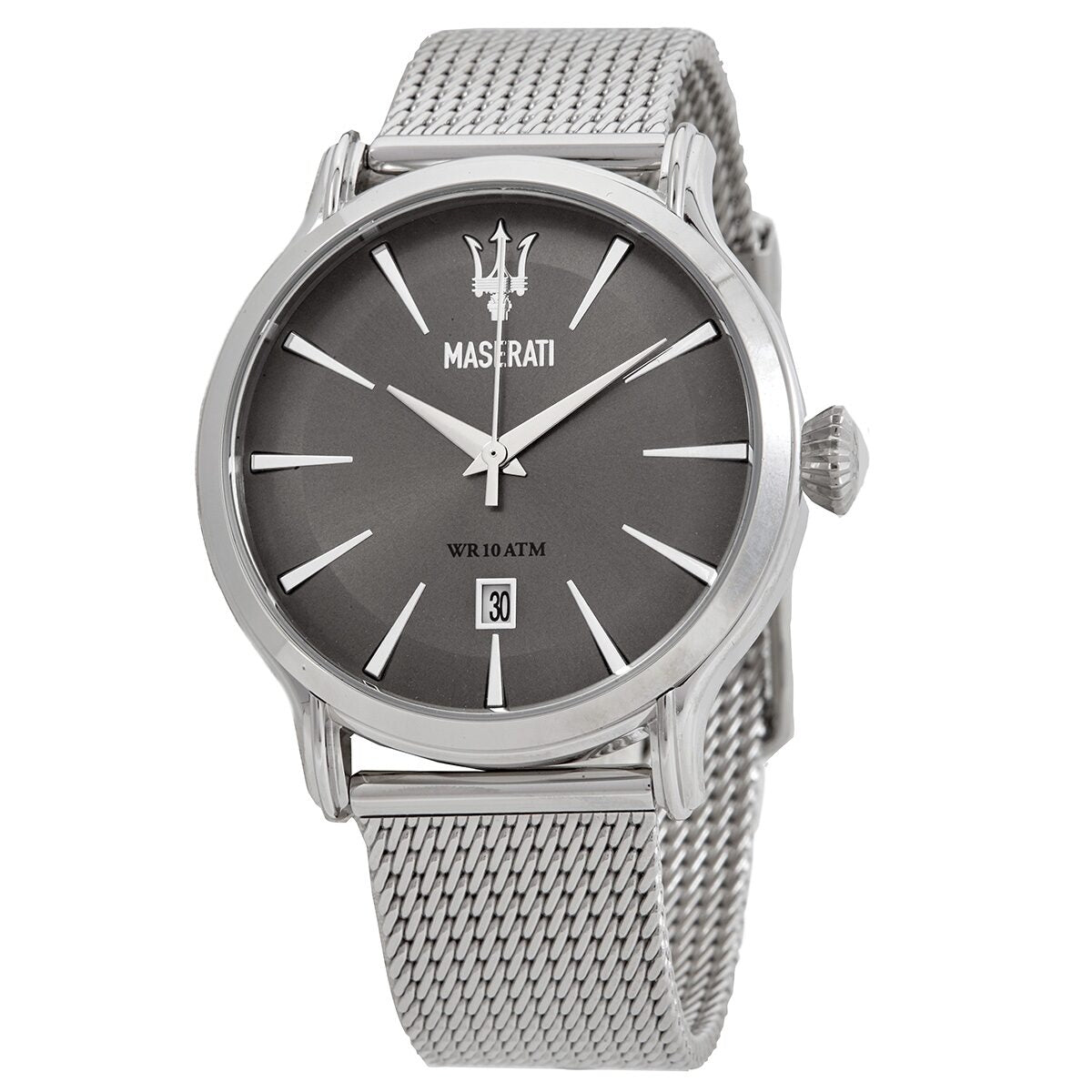 Maserati Epoca grey dial men's watch with stainless steel mesh strap