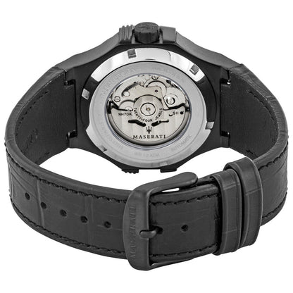 Maserati Potenza watch caseback displaying automatic movement with Maserati branding