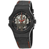 Maserati R8821108008 automatic skeleton watch with black dial and red accent hands