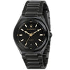 Maserati black dial men's watch with gold-tone hands and stainless steel bracelet
