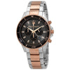 Maserati Sfida chronograph watch with black dial, two-tone stainless steel and rose gold case