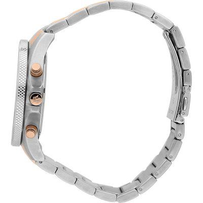 Maserati Sfida two tone rose gold and silver stainless steel bracelet side view