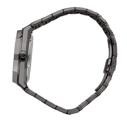 Side view of Maserati Stile men's watch showing steel bracelet and case profile
