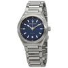 Maserati Triconic quartz watch with blue sunburst dial and stainless steel bracelet
