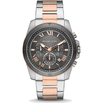 Michael Kors Alek two-tone chronograph watch with gray dial and rose gold accents
