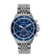 Michael Kors Bayville chronograph watch with blue dial and stainless steel bracelet
