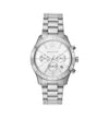 Michael Kors Berkley silver-tone chronograph watch with white dial and link bracelet