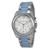 Michael Kors Blair chronograph watch with silver dial and chambray blue strap